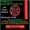 Image 1 : Shotgun Lincoln 1c roll, 2010-d 50 pcs Steel Strong Wrapper.