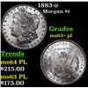 Image 1 : 1883-o Morgan Dollar $1 Grades Select Unc+ PL