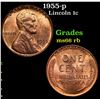 Image 1 : 1955-p Lincoln Cent 1c Grades GEM+ Unc RB