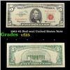 Image 1 : 1963 $5 Red seal United States Note Grades vf+