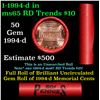 Image 1 : Shotgun Lincoln 1c roll, 1994-d 50 pcs Bank Wrapper.