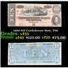 Image 1 : 1864 $10 Confederate Note, T68 Grades vf++