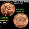 1960-d Sm Date Lincoln Cent 1c Grades Gem+ Unc RD