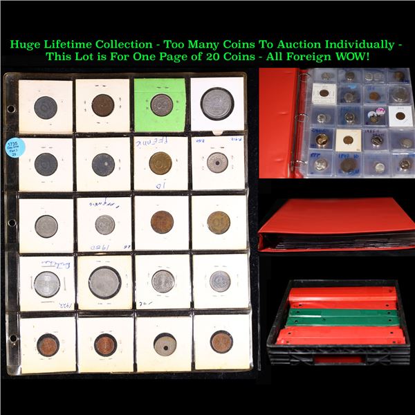 Huge Liifetime Collection - Too Many Coins To Auction Individually - This Lot is For One Page of 20 