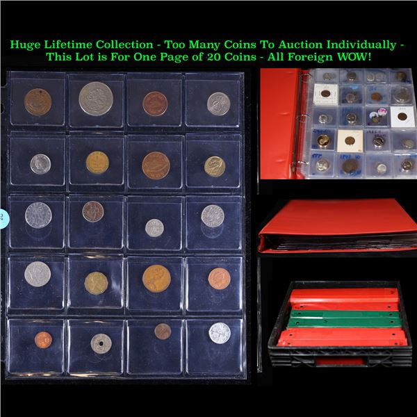 Huge Liifetime Collection - Too Many Coins To Auction Individually - This Lot is For One Page of 20 