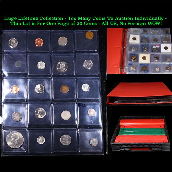 Huge Liifetime Collection - Too Many Coins To Auction Individually - This Lot is For One Page of 20 