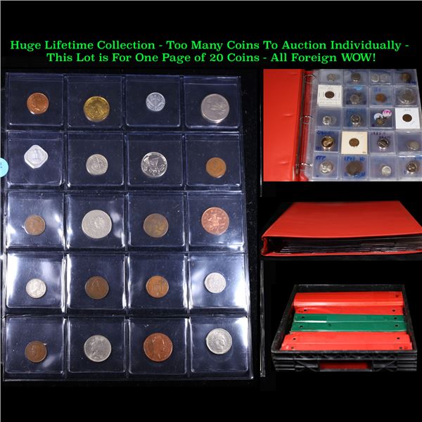 Huge Liifetime Collection - Too Many Coins To Auction Individually - This Lot is For One Page of 20 
