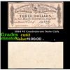 Image 1 : 1984 $3 Confederate Note CSA Grades Select CU