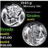 Image 1 : 1945-p Mercury Dime 10c Grades GEM Unc