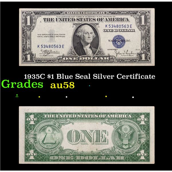 1935C $1 Blue Seal Silver Certificate Grades Choice AU/BU Slider