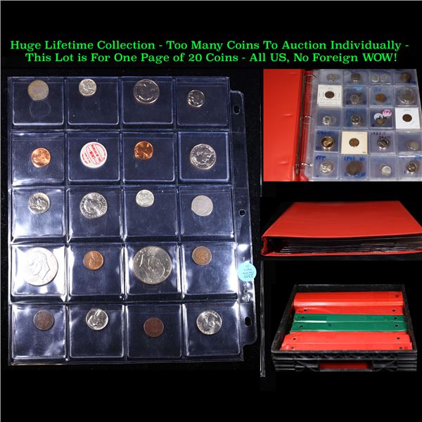 Huge Liifetime Collection - Too Many Coins To Auction Individually - This Lot is For One Page of 20 