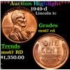Image 1 : **Auction Highlight*** 1949-d Lincoln Cent 1c Graded GEM++ Unc RD By USCG (fc)