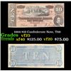 Image 1 : 1864 $10 Confederate Note, T68 Grades vf+