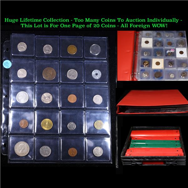 Huge Liifetime Collection - Too Many Coins To Auction Individually - This Lot is For One Page of 20 