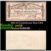 Image 1 : 1984 $3 Confederate Note CSA Grades Choice AU/BU Slider