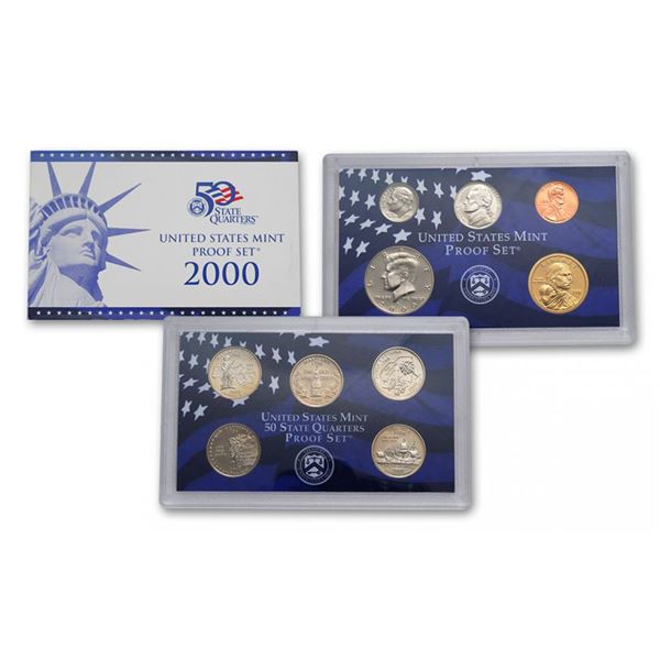 2000 United States Mint Proof Set 10 coins