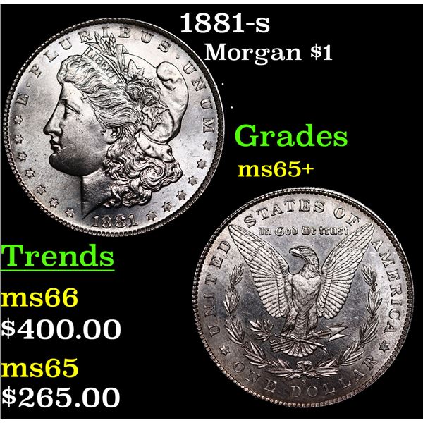 1881-s Morgan Dollar $1 Grades GEM+ Unc