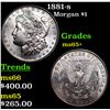 Image 1 : 1881-s Morgan Dollar $1 Grades GEM+ Unc