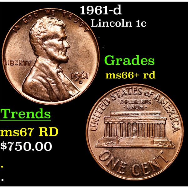 1961-d Lincoln Cent 1c Grades GEM++ RD