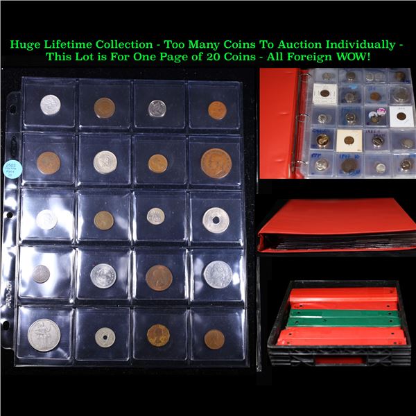 Huge Liifetime Collection - Too Many Coins To Auction Individually - This Lot is For One Page of 20 