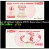 Image 1 : 2006-2008 Zimbabwe 10 Million Dollars (ZWN) Emergency Bearer Check Notes P# 55a Grades vf++