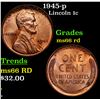 Image 1 : 1945-p Lincoln Cent 1c Grades GEM+ Unc RD