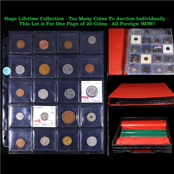 Huge Liifetime Collection - Too Many Coins To Auction Individually - This Lot is For One Page of 20 