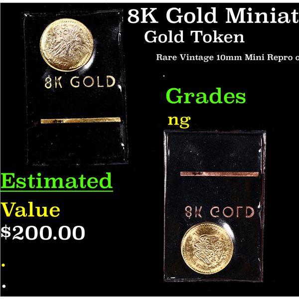 8K Gold Miniature Mexico Souvenir Token In Sealed Plastic Holder Grades