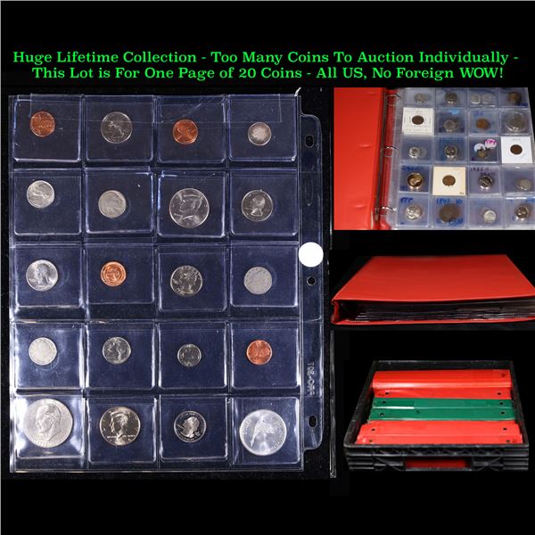 Huge Liifetime Collection - Too Many Coins To Auction Individually - This Lot is For One Page of 20 