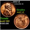 Image 1 : 1957-d Lincoln Cent 1c Grades GEM++ Unc RD