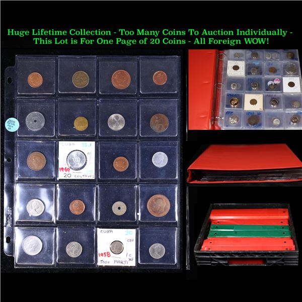 Huge Liifetime Collection - Too Many Coins To Auction Individually - This Lot is For One Page of 20 