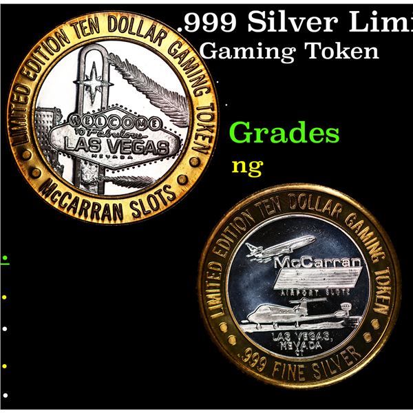 .999 Silver Limited Edition 10 Dollar Gaming Token McCarran Airport LV Grades