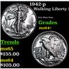 Image 1 : 1942-p Walking Liberty Half Dollar 50c Grades Choice+ Unc