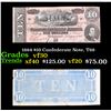 Image 1 : 1864 $10 Confederate Note, T68 Grades vf++