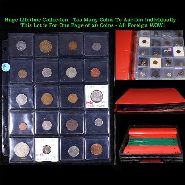 Huge Liifetime Collection - Too Many Coins To Auction Individually - This Lot is For One Page of 20 