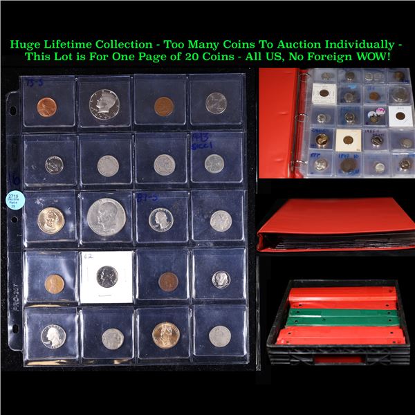 Huge Liifetime Collection - Too Many Coins To Auction Individually - This Lot is For One Page of 20 