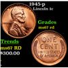 Image 1 : 1945-p Lincoln Cent 1c Grades GEM++ Unc RD