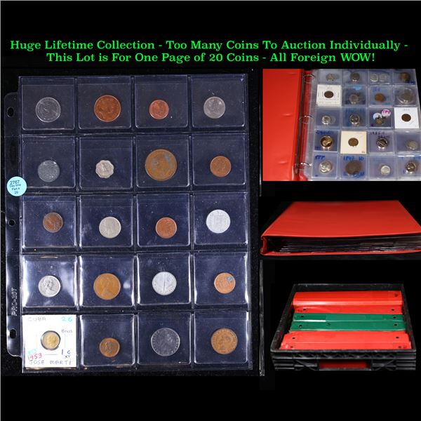 Huge Liifetime Collection - Too Many Coins To Auction Individually - This Lot is For One Page of 20 