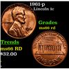 Image 1 : 1961-p Lincoln Cent 1c Grades GEM+ Unc RD