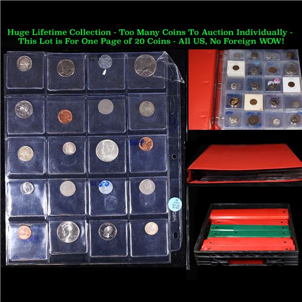 Huge Liifetime Collection - Too Many Coins To Auction Individually - This Lot is For One Page of 20 