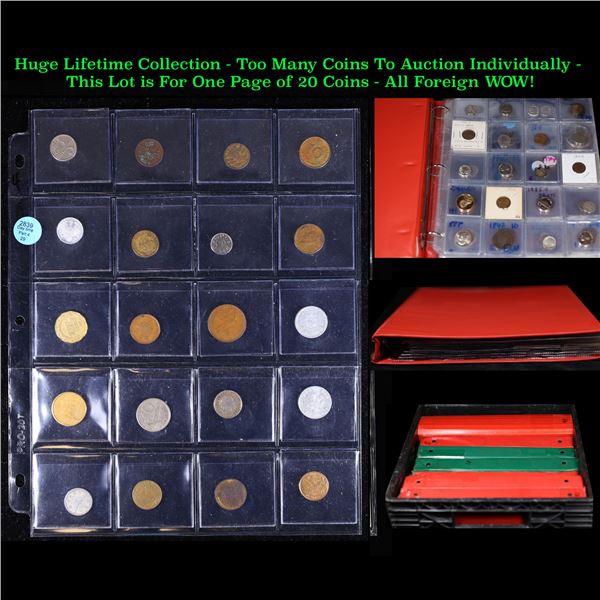 Huge Liifetime Collection - Too Many Coins To Auction Individually - This Lot is For One Page of 20 