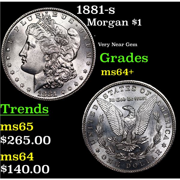 1881-s Morgan Dollar $1 Grades Choice+ Unc