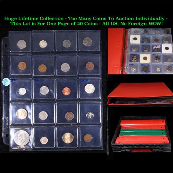 Huge Liifetime Collection - Too Many Coins To Auction Individually - This Lot is For One Page of 20 