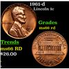 Image 1 : 1961-d Lincoln Cent 1c Grades GEM+ Unc RD