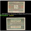 Image 1 : 1920 Weimar Germany 10 Mark Note P# 67A Grades Select AU