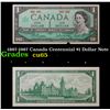 Image 1 : 1867-1967 Canada Centennial $1 Dollar Note Grades Gem CU