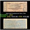 Image 1 : 1864 $10 Confederate Note, T68 Grades vf+