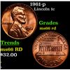 Image 1 : 1961-p Lincoln Cent 1c Grades GEM+ Unc RD