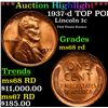 Image 1 : **Auction Highlight*** 1937-d Lincoln Cent TOP POP! 1c Graded GEM+++ Unc RD By USCG (fc)