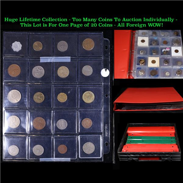 Huge Liifetime Collection - Too Many Coins To Auction Individually - This Lot is For One Page of 20 